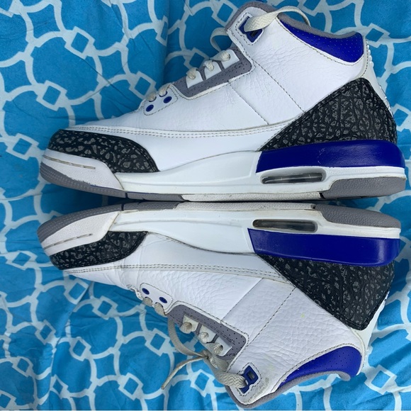 Nike Women’s size 8 Air Jordan 3 racer blue retro og Wmns cement grey sneakers - Picture 7 of 11